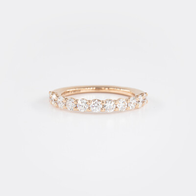 Alliance Moderne demi-tour or rose & diamants