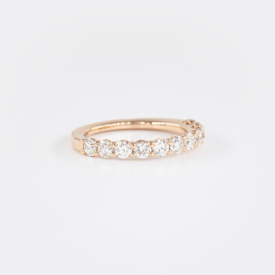 Alliance Moderne demi-tour or rose & diamants