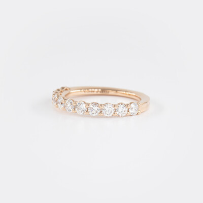 Alliance Moderne demi-tour or rose & diamants