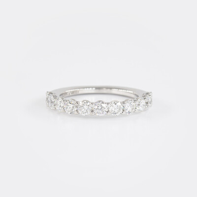 Alliance Moderne demi-tour or blanc & diamants