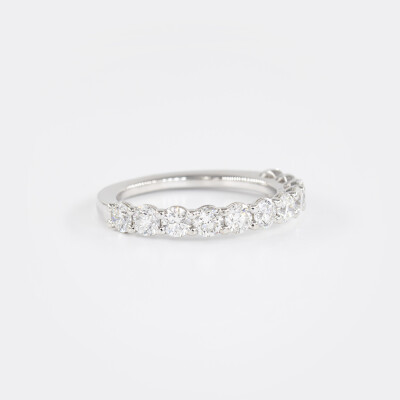 Alliance Moderne demi-tour or blanc & diamants