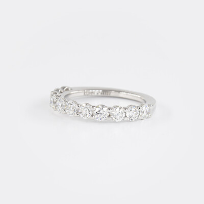 Alliance Moderne demi-tour or blanc & diamants