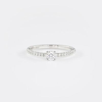 Solitaire Eve or blanc & diamants