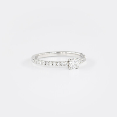 Solitaire Eve or blanc & diamants