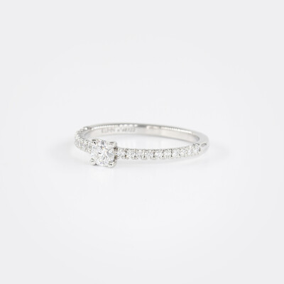 Solitaire Eve or blanc & diamants