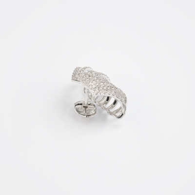 Puces Manhattan or blanc & diamants