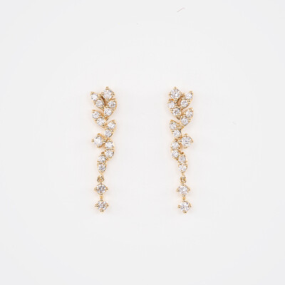 Boucles d'oreilles Babylone or jaune & diamants  