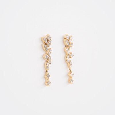 Boucles d'oreilles Babylone or jaune & diamants
