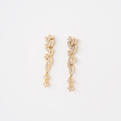 Boucles d'oreilles Babylone or jaune & diamants