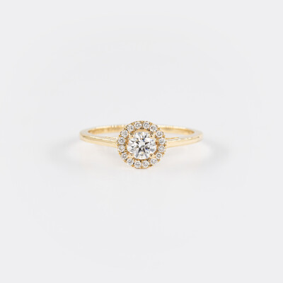 Solitaire Evidence or jaune & diamants