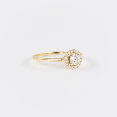 Solitaire Evidence or jaune & diamants