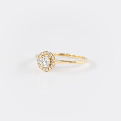 Solitaire Evidence or jaune & diamants