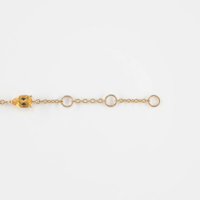 Bracelet India or rose & pierres fines