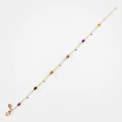 Bracelet India or rose & pierres fines