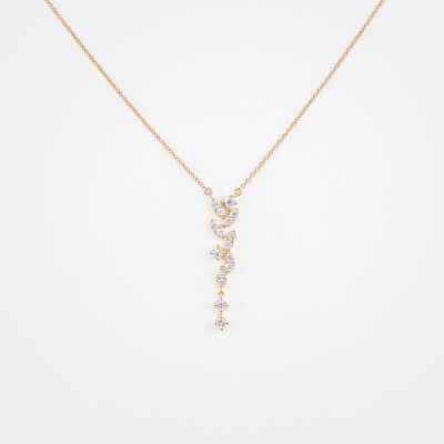 Collier Babylone or jaune & diamants