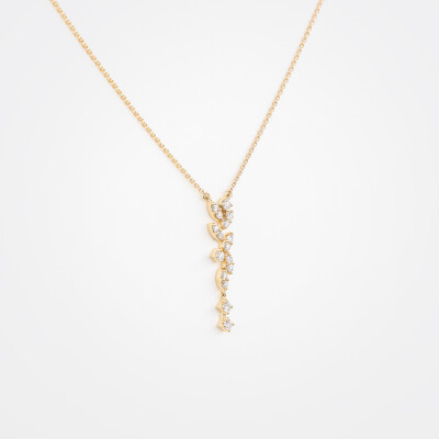 Collier Babylone or jaune & diamants