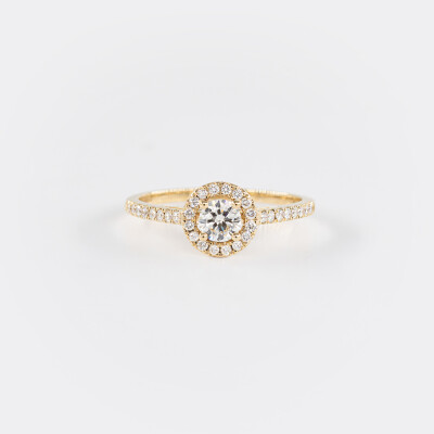 Solitaire Evidence or jaune & diamants