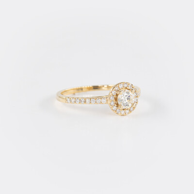 Solitaire Evidence or jaune & diamants