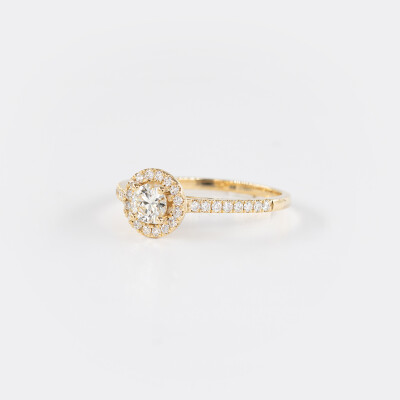 Solitaire Evidence or jaune & diamants