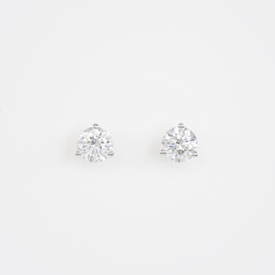 Puces d'oreilles Halo or blanc & diamants 
