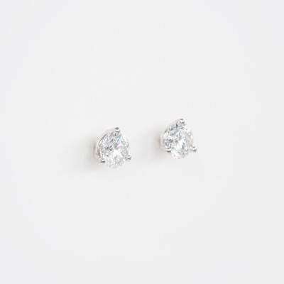 Puces d'oreilles Halo or blanc & diamants