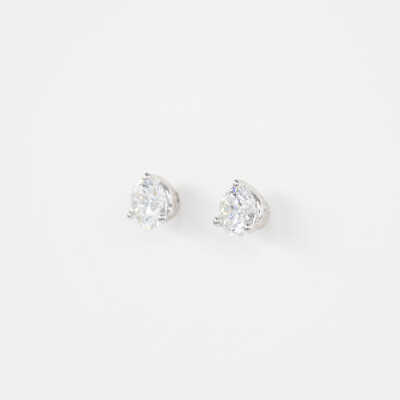 Puces d'oreilles Halo or blanc & diamants