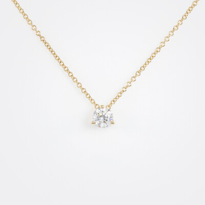Collier Halo or jaune & diamants 