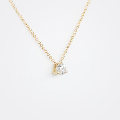 Collier Halo or jaune & diamants 