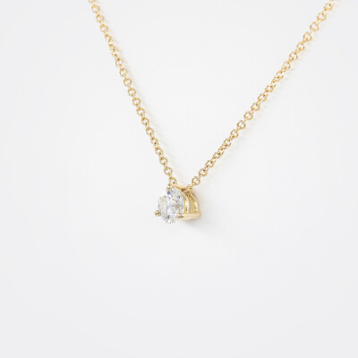 Collier Halo or jaune & diamants 