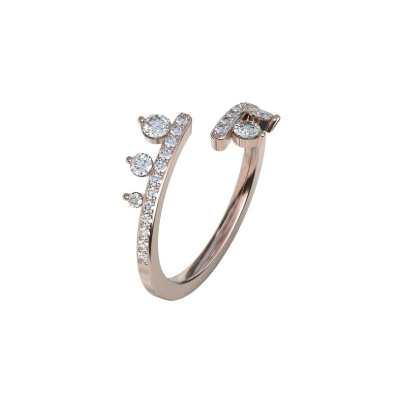 Rose gold and diamond jewelled ring
