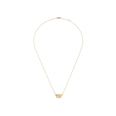 Menottes dinh van R8 necklace, yellow gold and diamonds