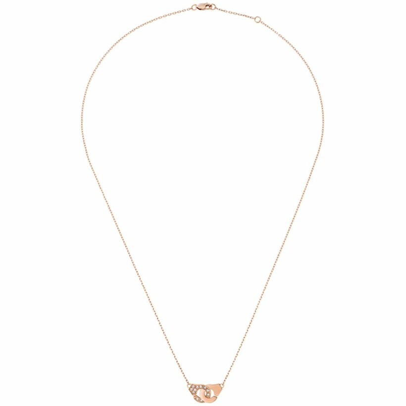 Menottes dinh van R8 forcat chain necklace, rose gold, diamonds