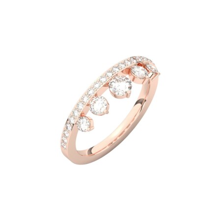 Bague en or rose et empierrage diamants