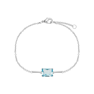Bracelet Go Mademoiselle en argent rhodié et verre teinté