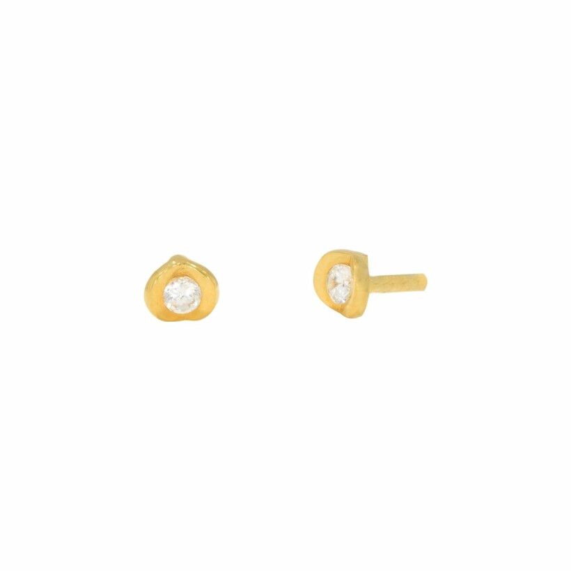 Boucles d'oreilles Diedra en or jaune et diamant
