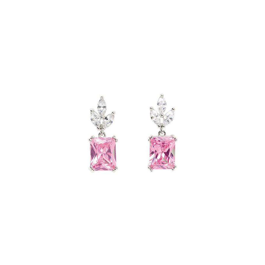 Boucles d'oreilles GO Mademoiselle en argent rhodié et oxydes de zirconium