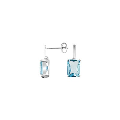 Boucles d'oreilles Go Mademoiselle en argent rhodié et verre teinté