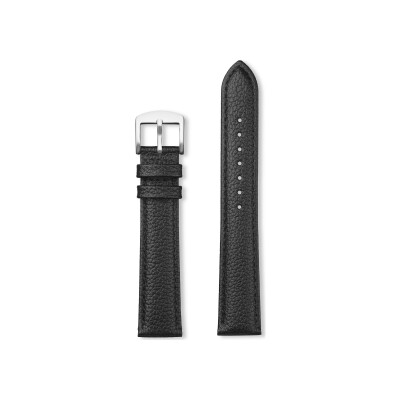 Bracelet montre Rochet Boston en cuir grain mat noir - 14mm