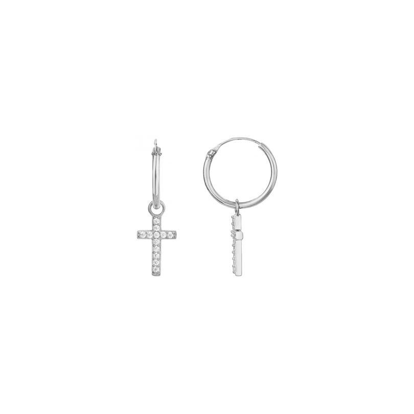 Boucles d'oreilles en argent et oxyde de zirconium