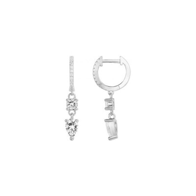 Boucles d'oreilles en argent et oxyde de zirconium