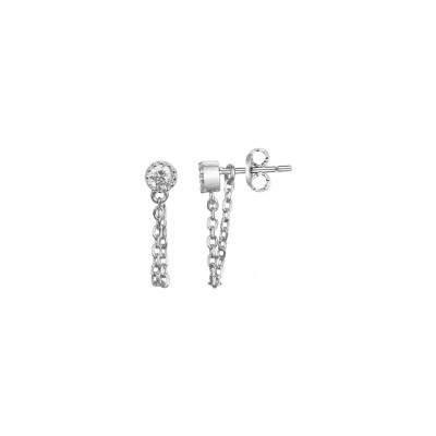 Boucles d'oreilles en argent et oxydes de zirconium