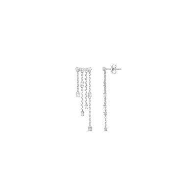 Boucles d'oreilles en argent et oxydes de zirconium
