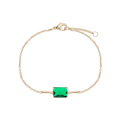 Bracelet Go Mademoiselle en plaqué or et verre teinté