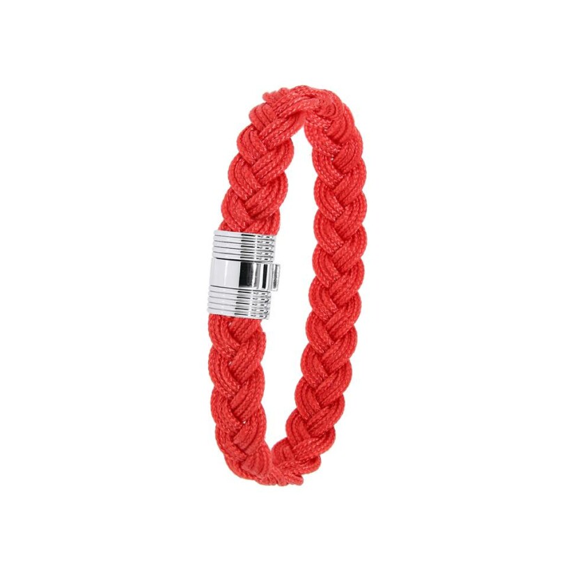 Bracelet Albanu Cap Horn Cap en cordons marin rouge et acier