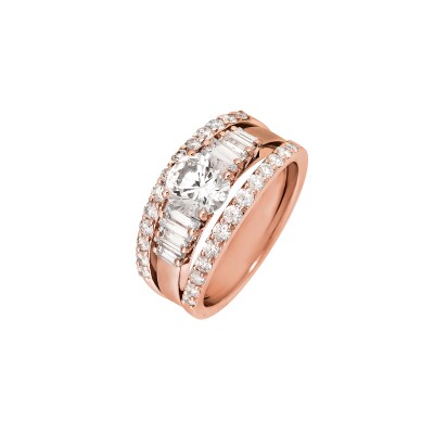 Bague Structure en or rose et diamants