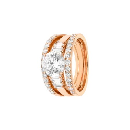 Bague Structure en or rose et diamants