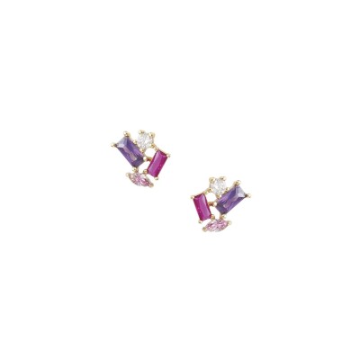 Boucles d'oreilles Go Mademoiselle en plaqué or