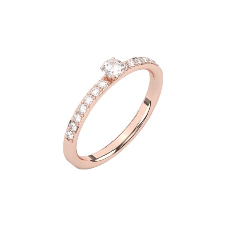 Bague en or rose et diamants