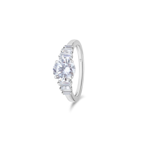 Solitaire en or blanc et diamants