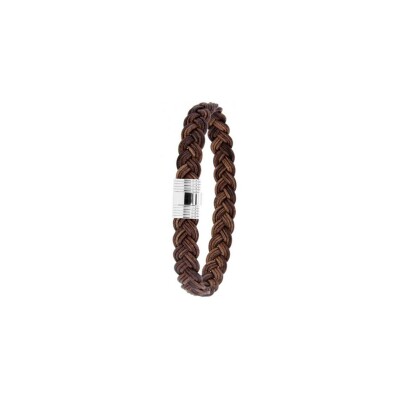 Bracelet Albanu Equus Galloway en cuir et acier